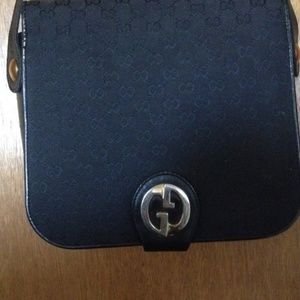Vintage GUCCI Black GG Canvas BLONDIE Bev Hills